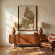 Surreal Art | Cozy-Green Striped Reader