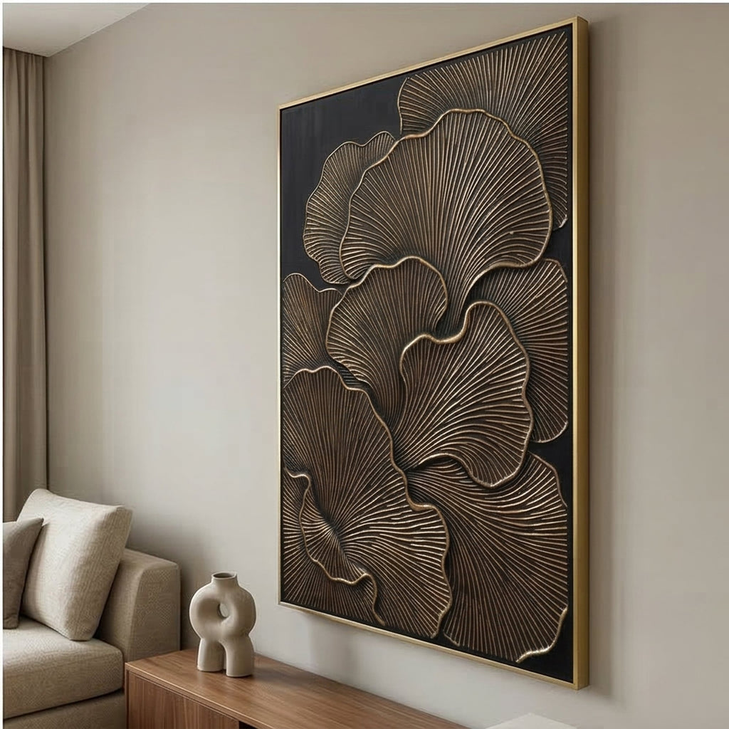 Contemporary Luxe Art | Bronze Petal Whisper