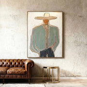 Vintage Americana Art | Minimal Cowboy Figure