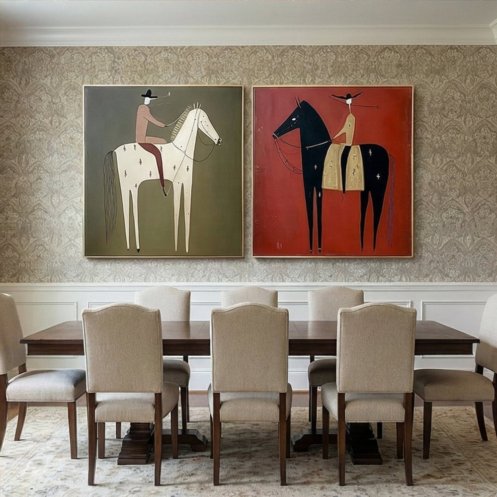 Vintage Americana Art | Twin Riders