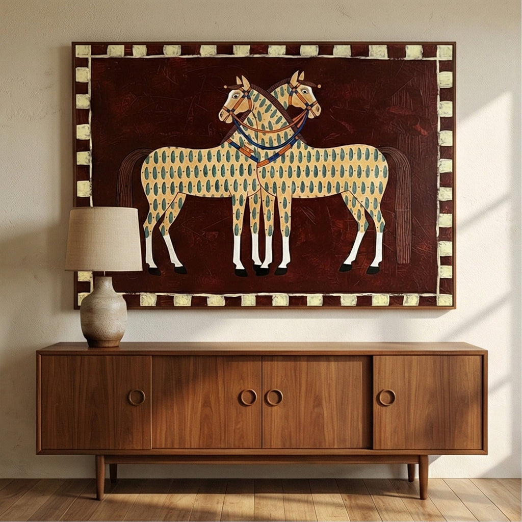 Vintage Americana Art | Spotted Horses