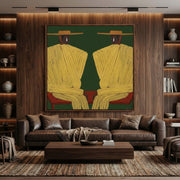 Vintage Americana Art | Yellow Robe Dialogue