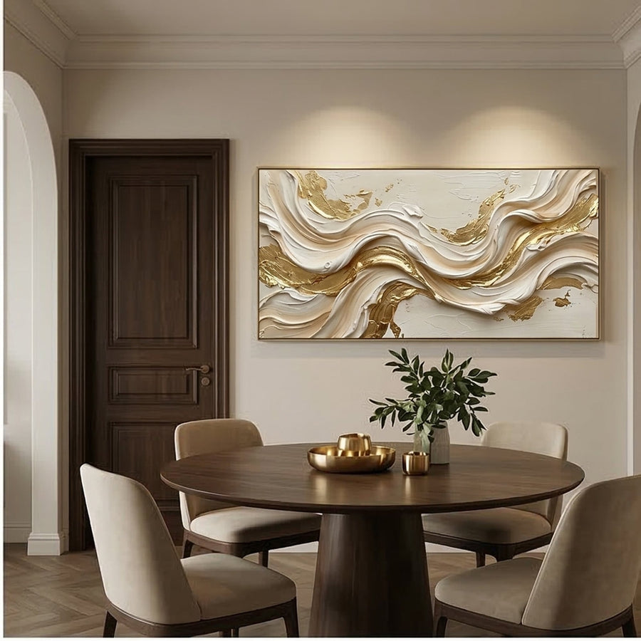 Contemporary Luxe Art | Gilded Silk Current