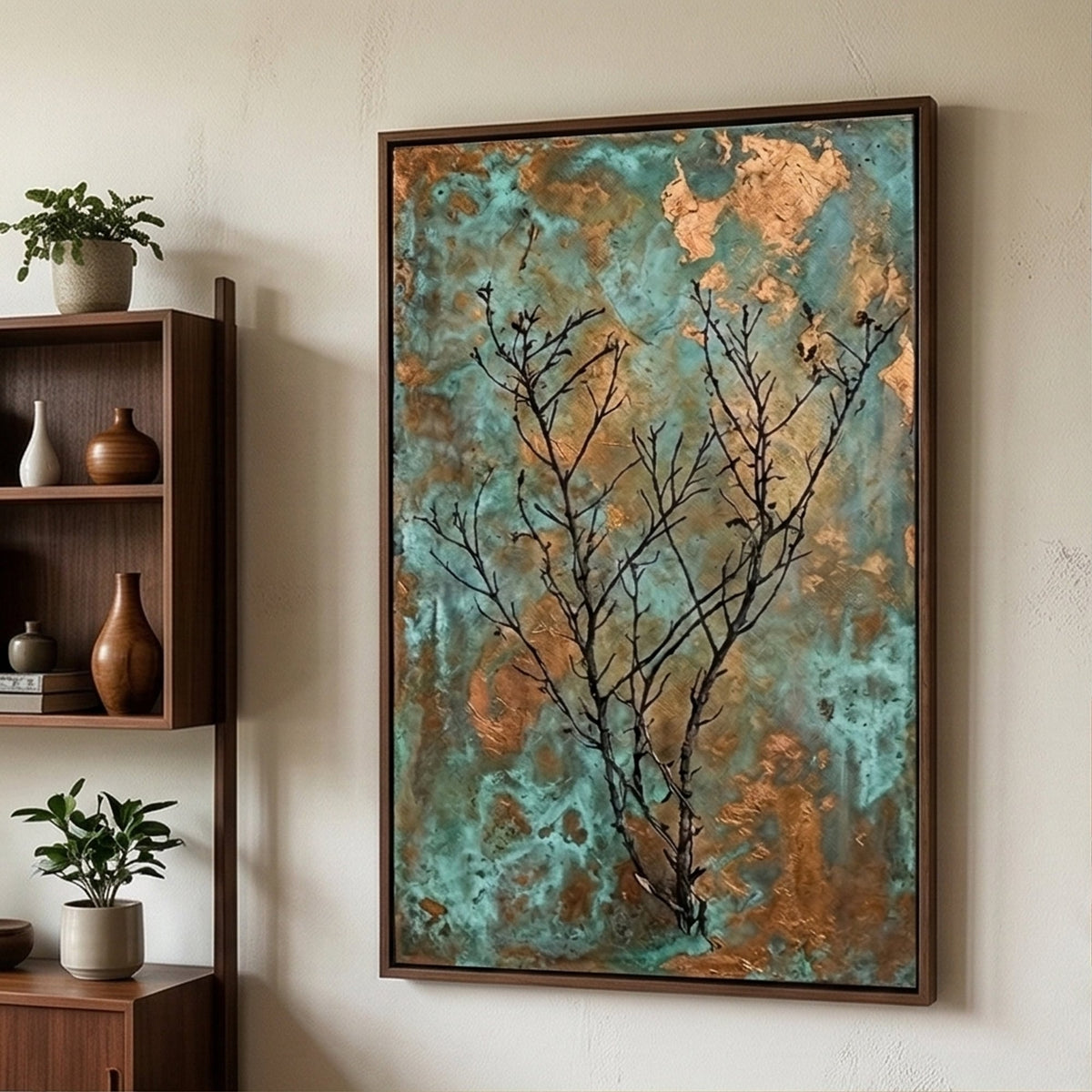 Wabi-Sabi Art | Verdigris Branch Poem