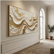 Contemporary Luxe Art | Gilded Silk Current