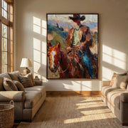 Vintage Americana Art | Crimson Steed Rider
