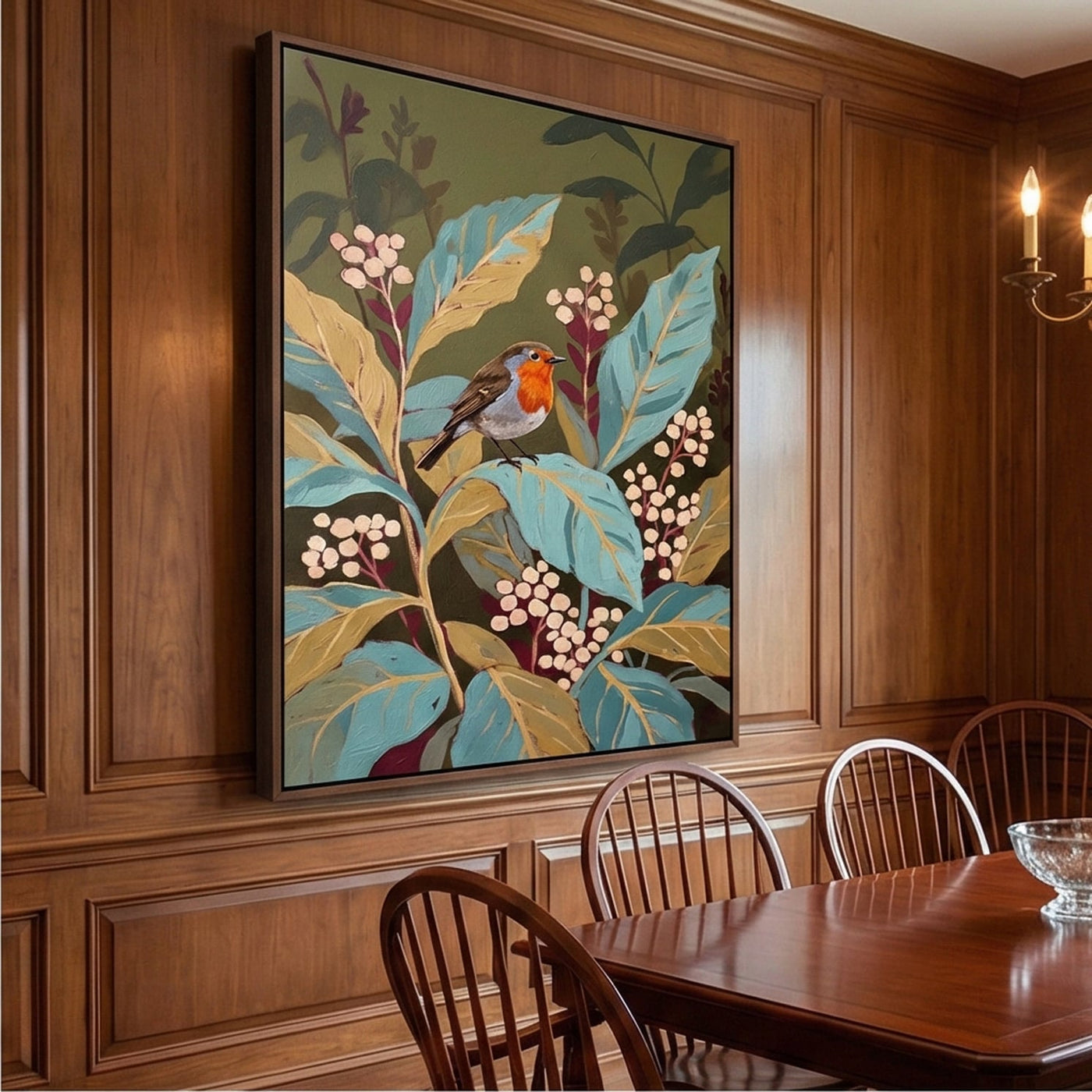 Bohemian Art | Bird in Leaves