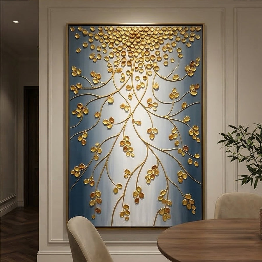 Contemporary Luxe Art | Golden Branch Cascade