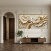Contemporary Luxe Art | Gilded Silk Current