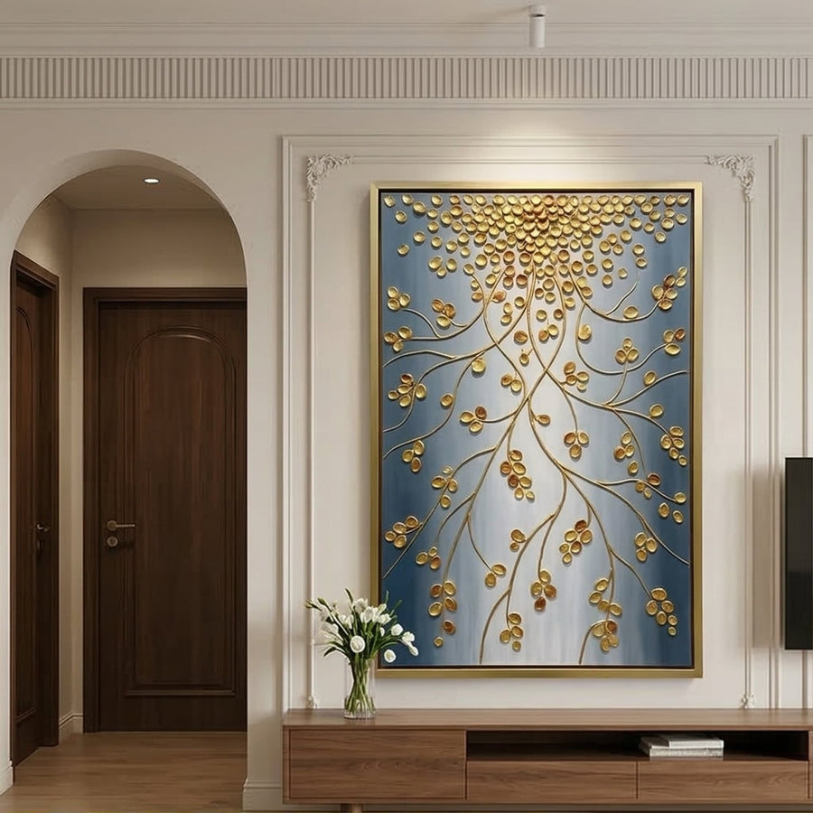 Contemporary Luxe Art | Golden Branch Cascade