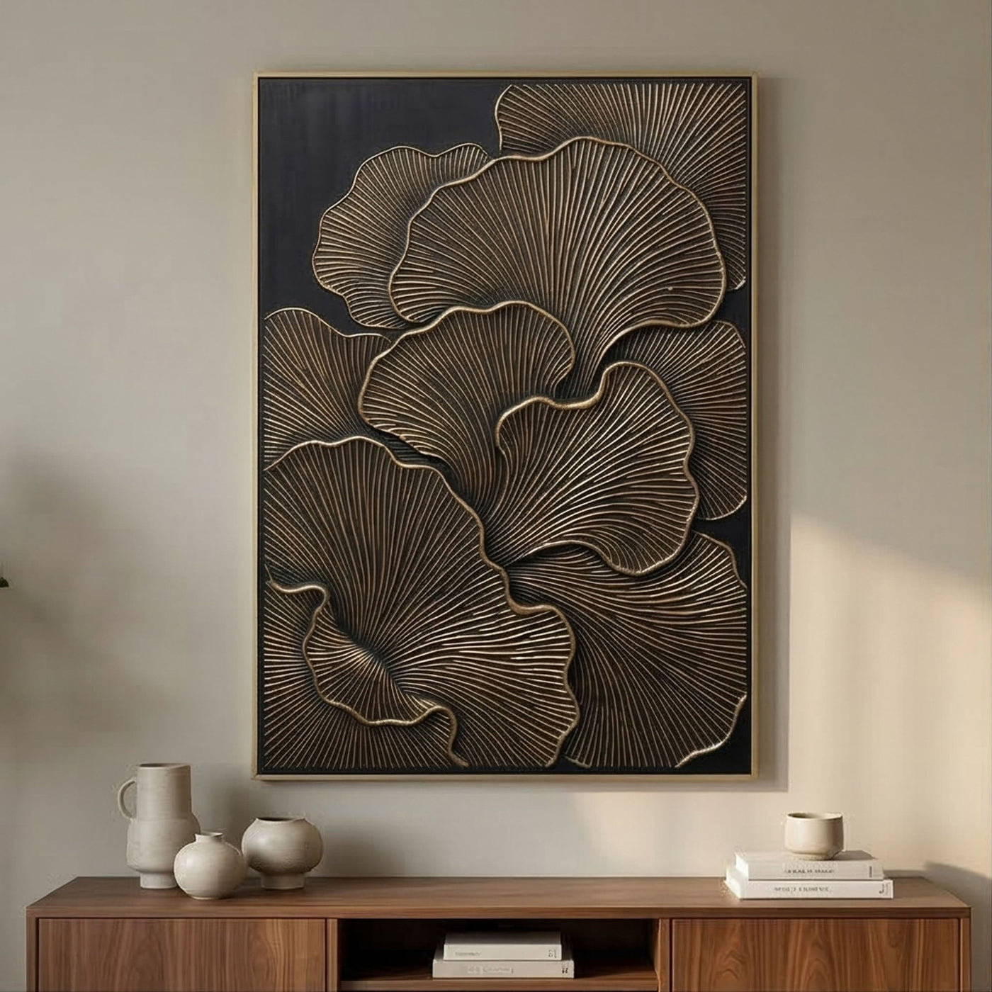 Contemporary Luxe Art | Bronze Petal Whisper