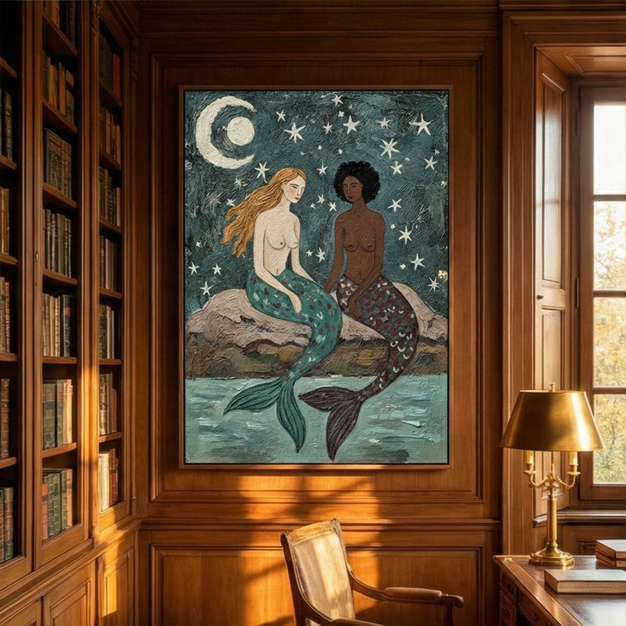 Surreal Art | Moonlit Mermaid Duet