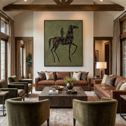 Vintage Americana Art | Geometric Equestrian