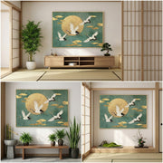 Impressionist Art | Moonlit Crane Harmony