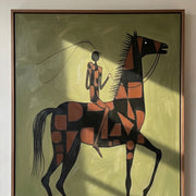 Vintage Americana Art | Geometric Equestrian