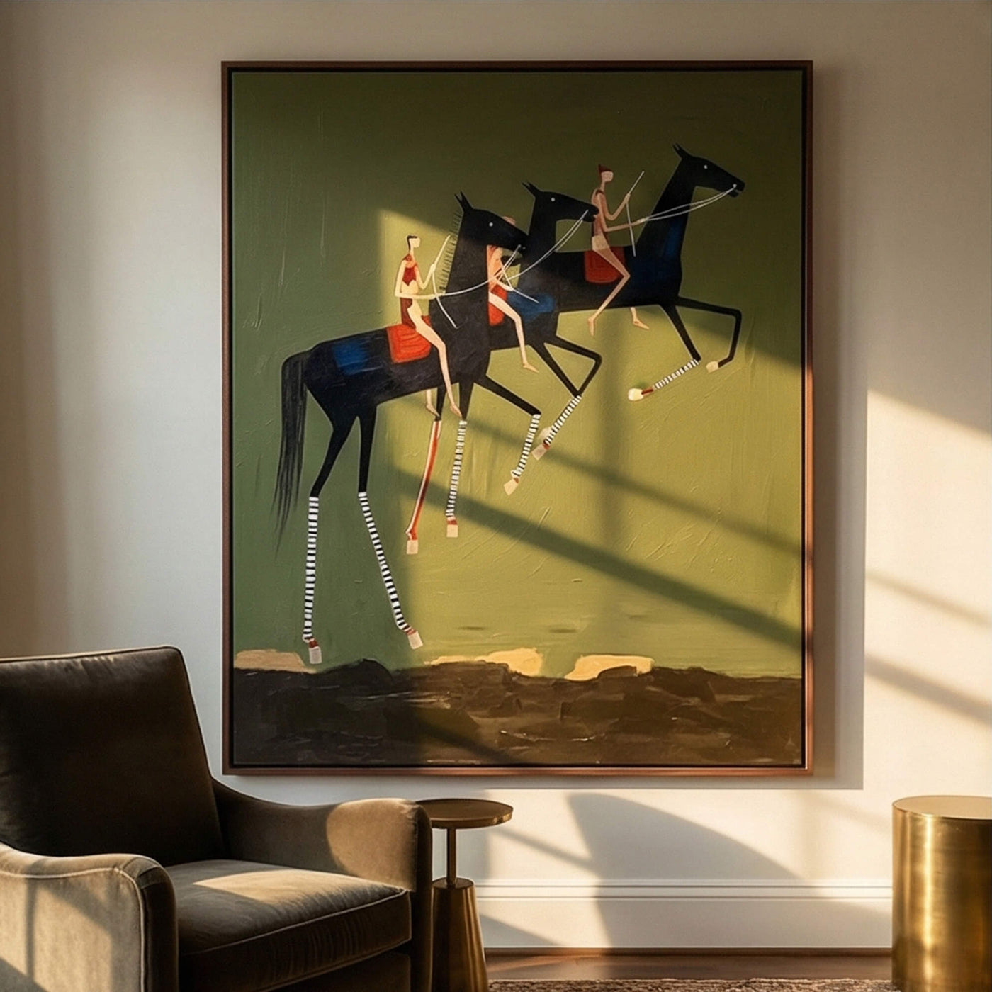 Vintage Americana Art | Equestrian Trio