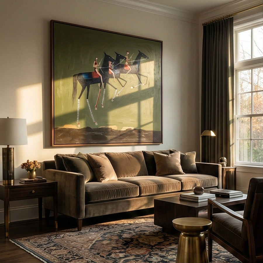 Vintage Americana Art | Equestrian Trio