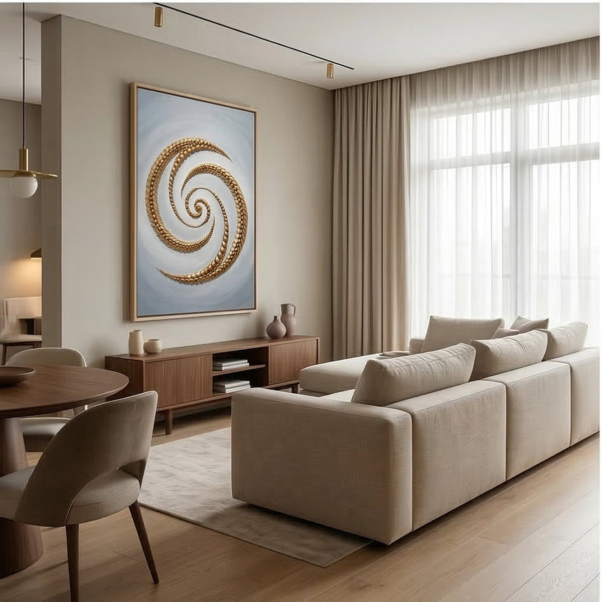 Contemporary Luxe Art | Golden Spiral Drift