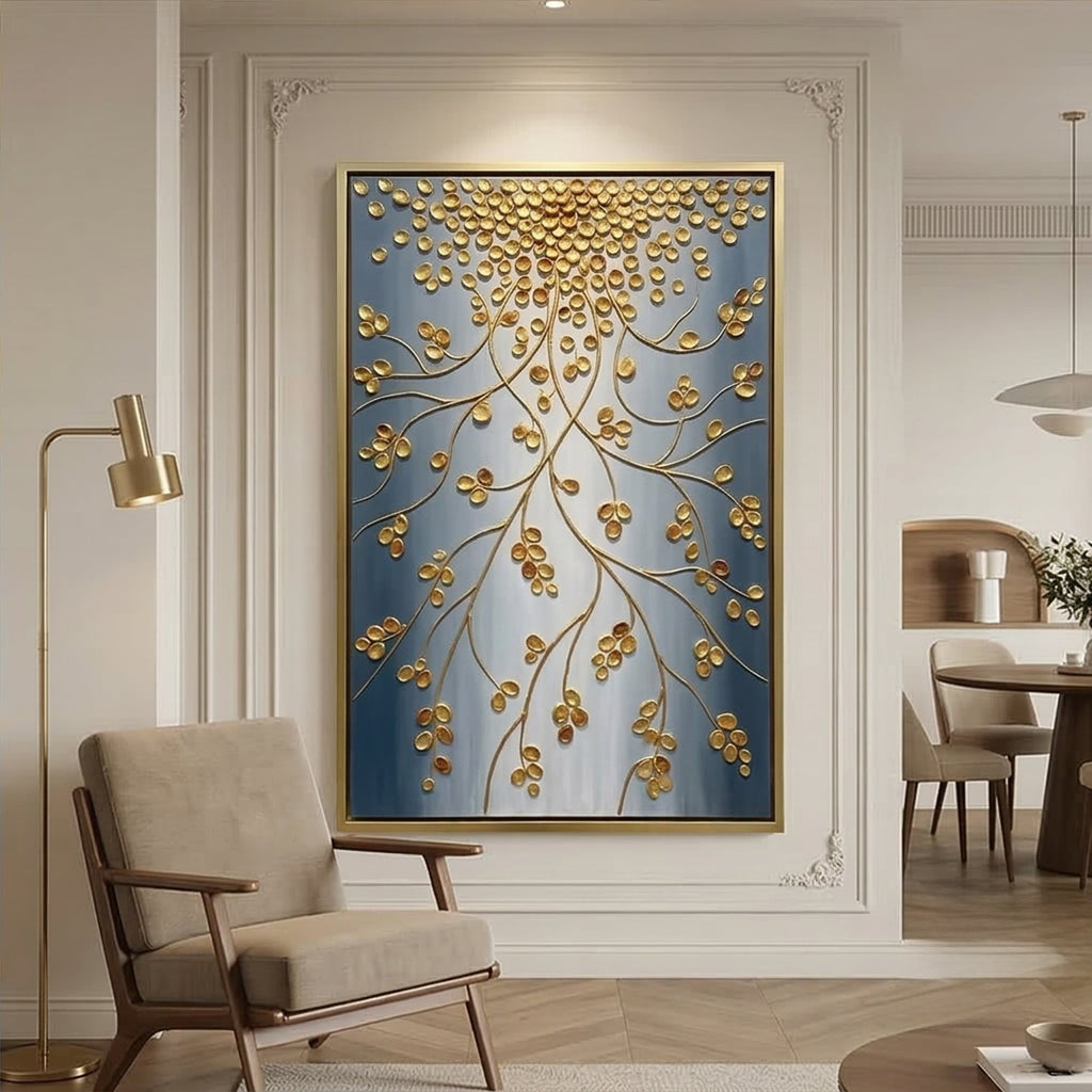 Contemporary Luxe Art | Golden Branch Cascade
