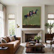 Vintage Americana Art | Equestrian Trio
