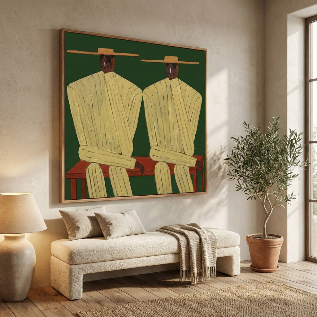 Vintage Americana Art | Stripe & Shadow