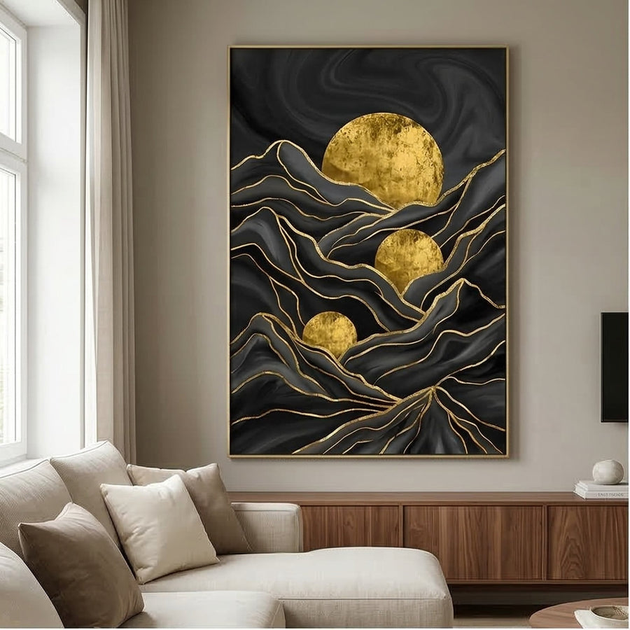 Contemporary Luxe Art | Golden Horizon Echo