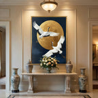 Impressionist Art | Moonlit Crane Duet