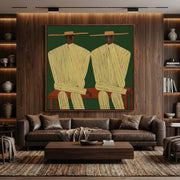 Vintage Americana Art | Stripe & Shadow