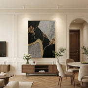 Contemporary Luxe Art | Gilded Stone Divide
