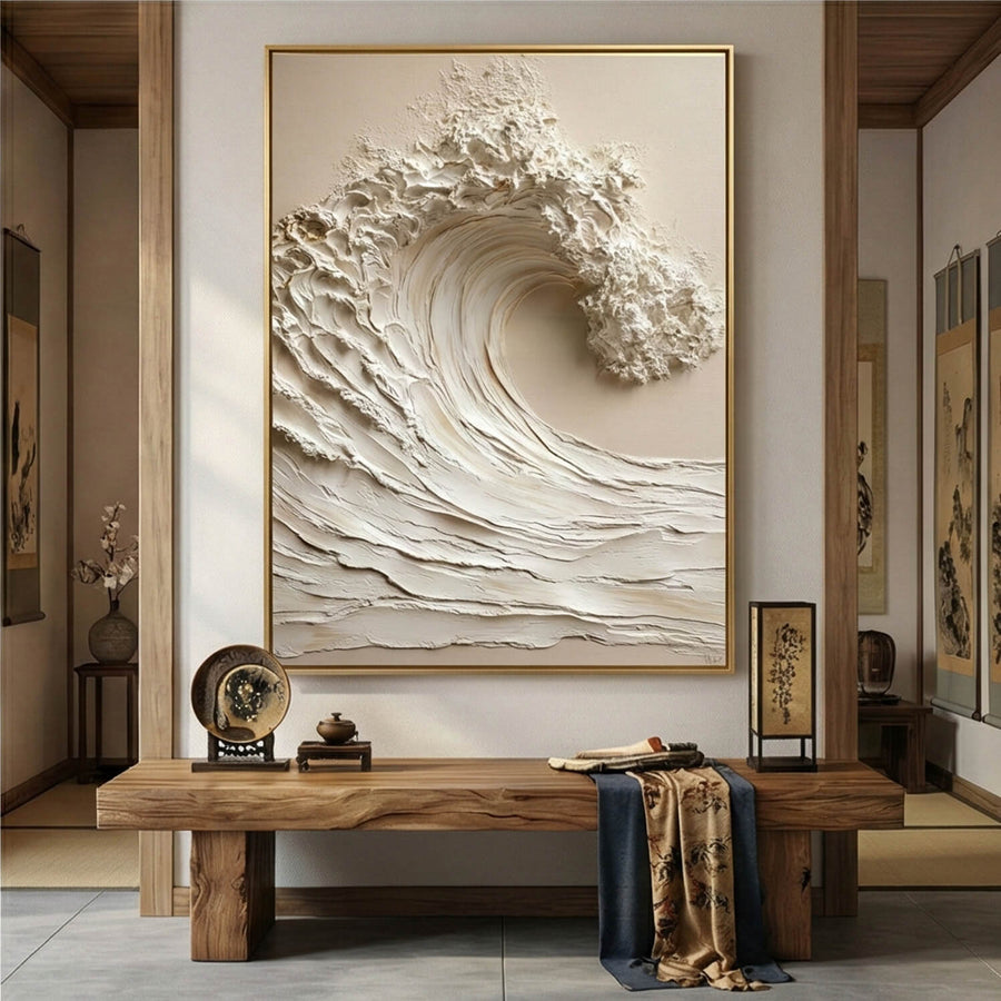 3D-Textured Art | Cresting Wave Serenity
