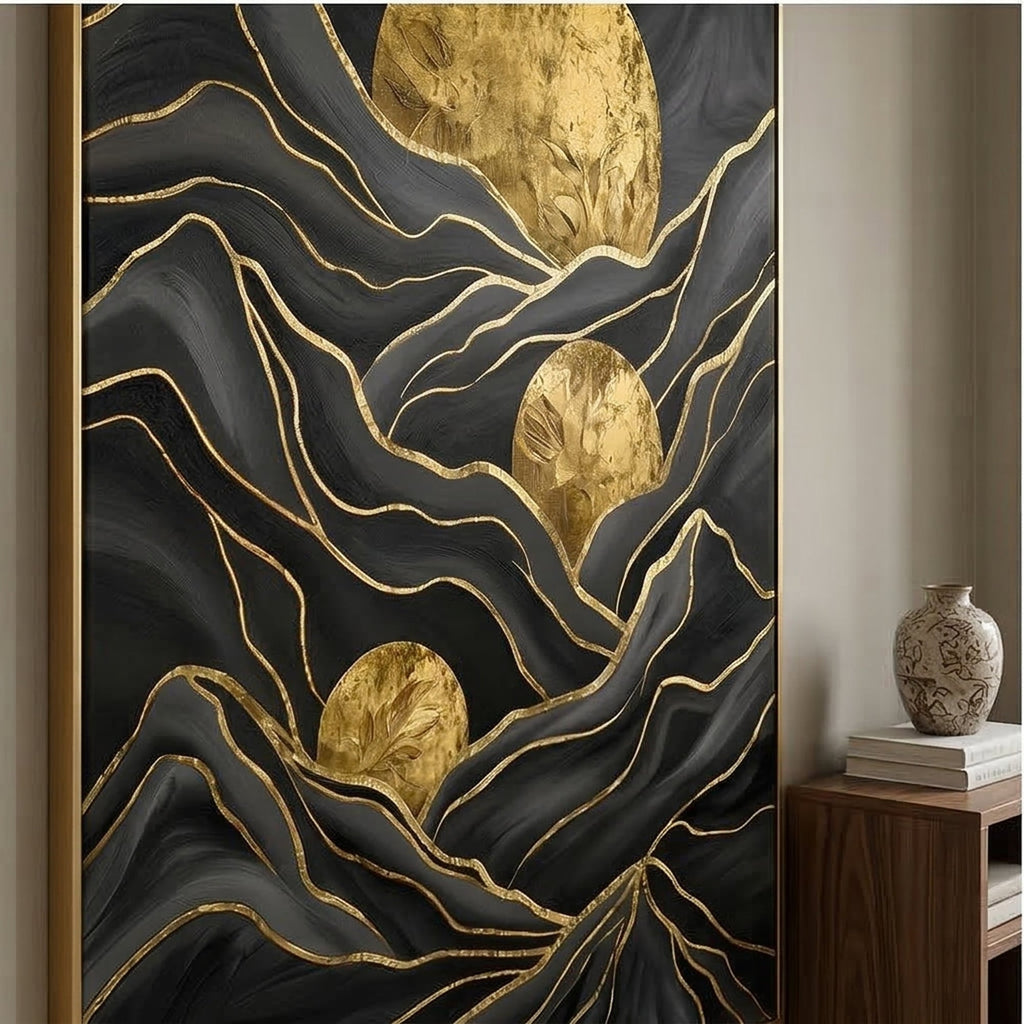 Contemporary Luxe Art | Golden Horizon Echo