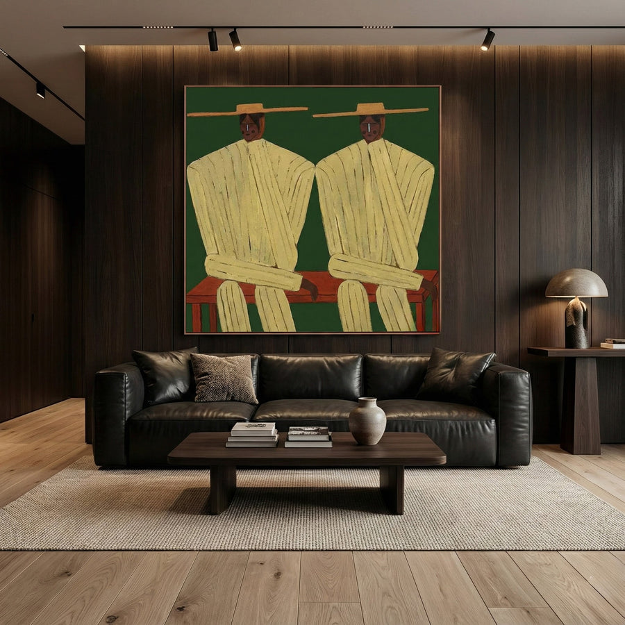 Vintage Americana Art | Stripe & Shadow