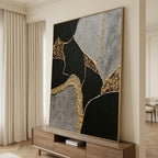 Contemporary Luxe Art | Gilded Stone Divide