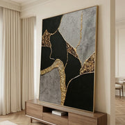 Contemporary Luxe Art | Gilded Stone Divide
