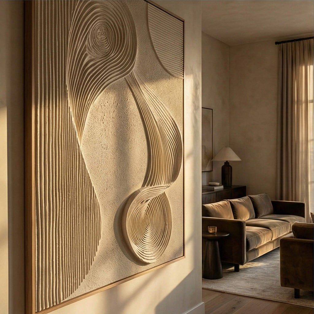 3D textured Art | Flowing Linen Rhythm