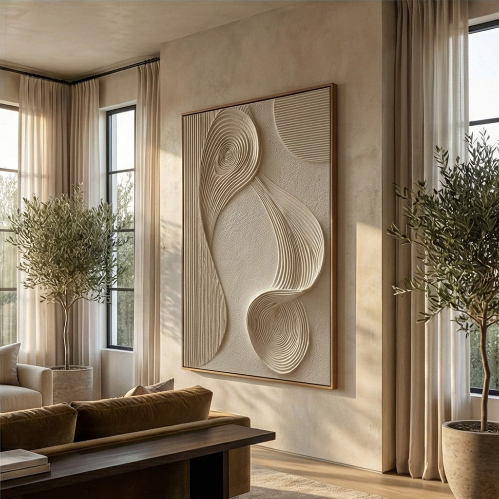 3D textured Art | Flowing Linen Rhythm