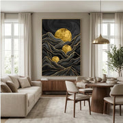Contemporary Luxe Art | Golden Horizon Echo