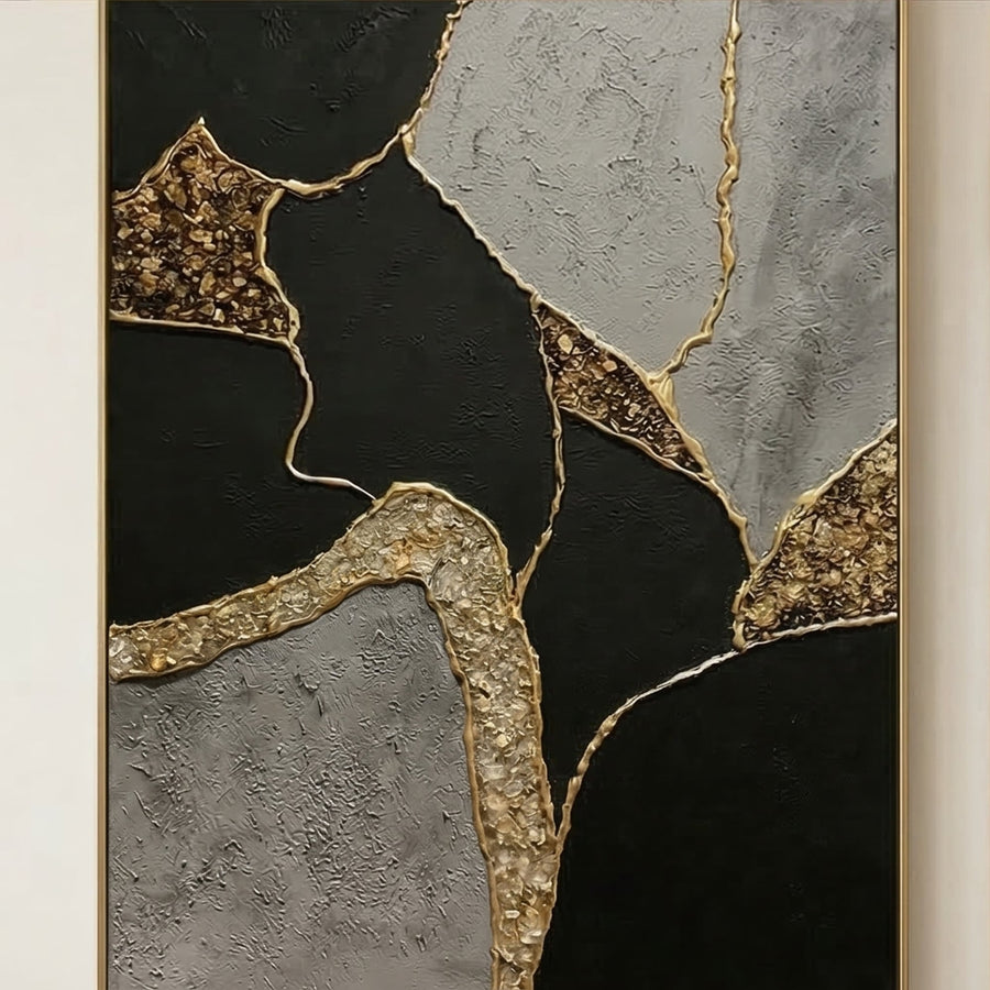 Contemporary Luxe Art | Gilded Stone Divide