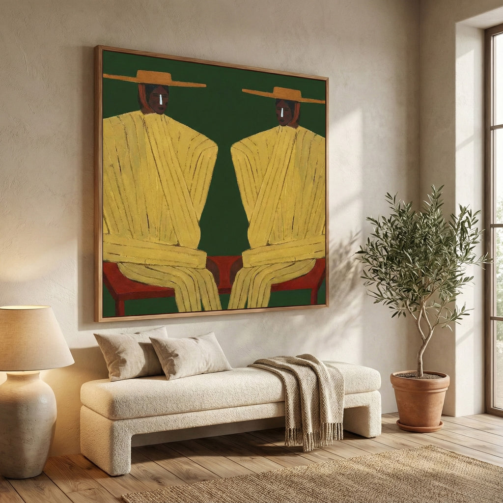 Vintage Americana Art | Yellow Robe Dialogue