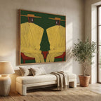 Vintage Americana Art | Yellow Robe Dialogue