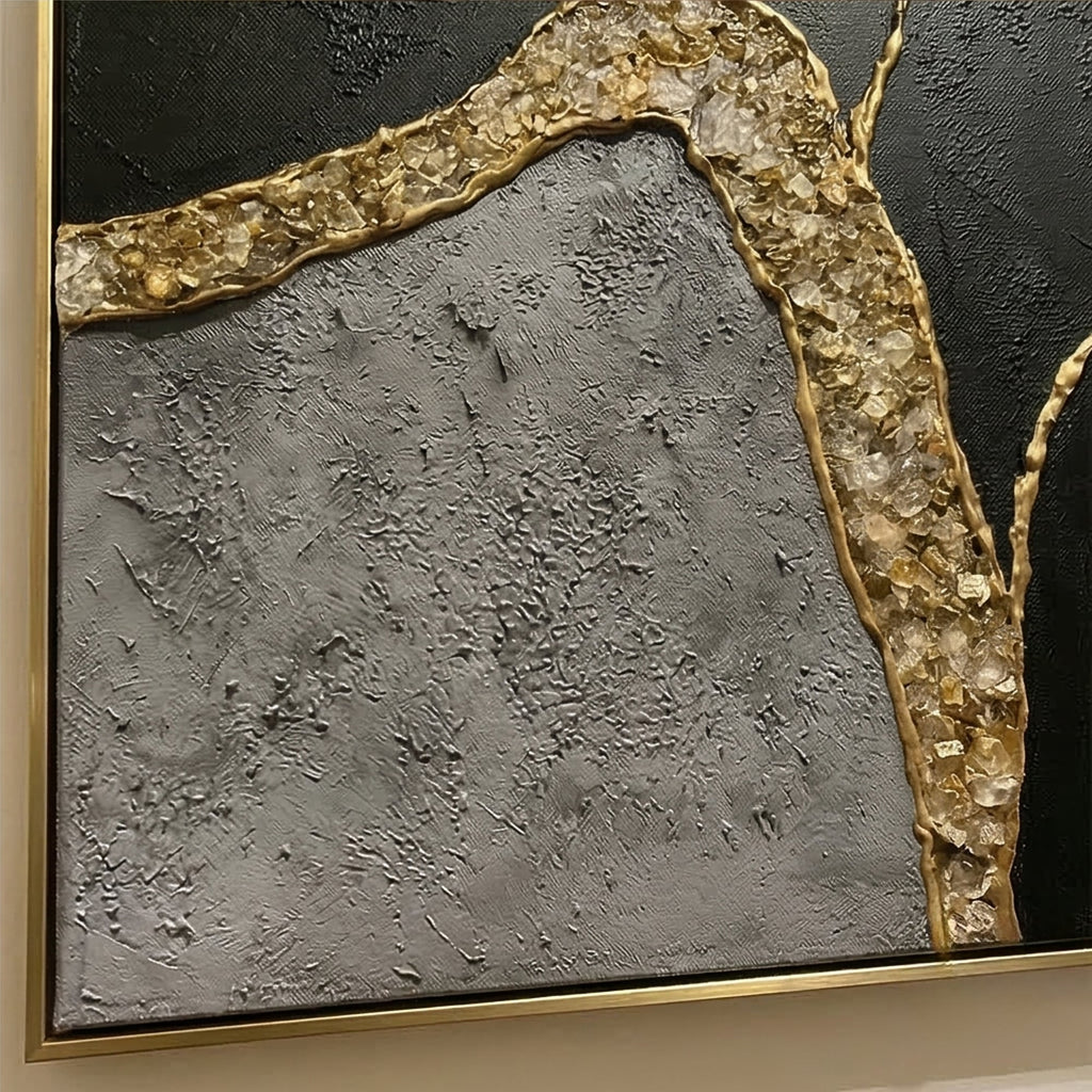 Contemporary Luxe Art | Gilded Stone Divide