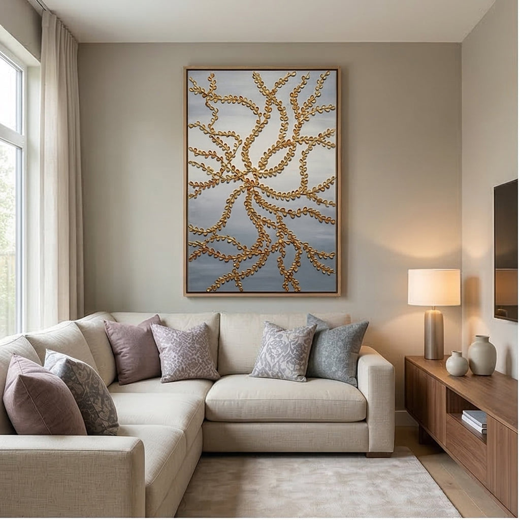 Contemporary Luxe Art | Gilded Vine Lace