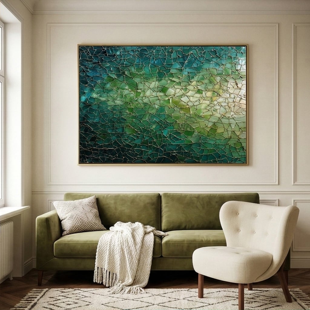 Contemporary Luxe Art | Emerald Kintsugi