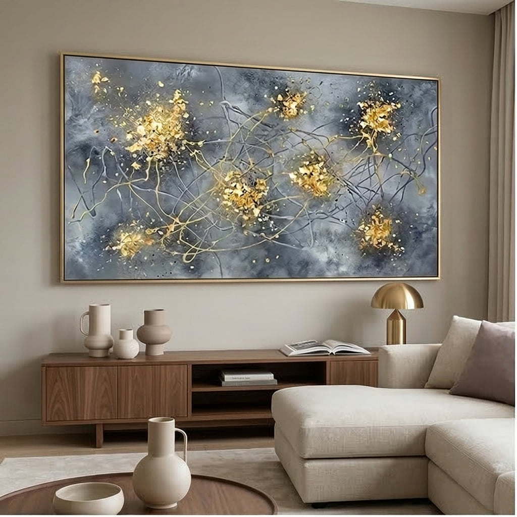 Contemporary Luxe Art | Golden Ember Bloom