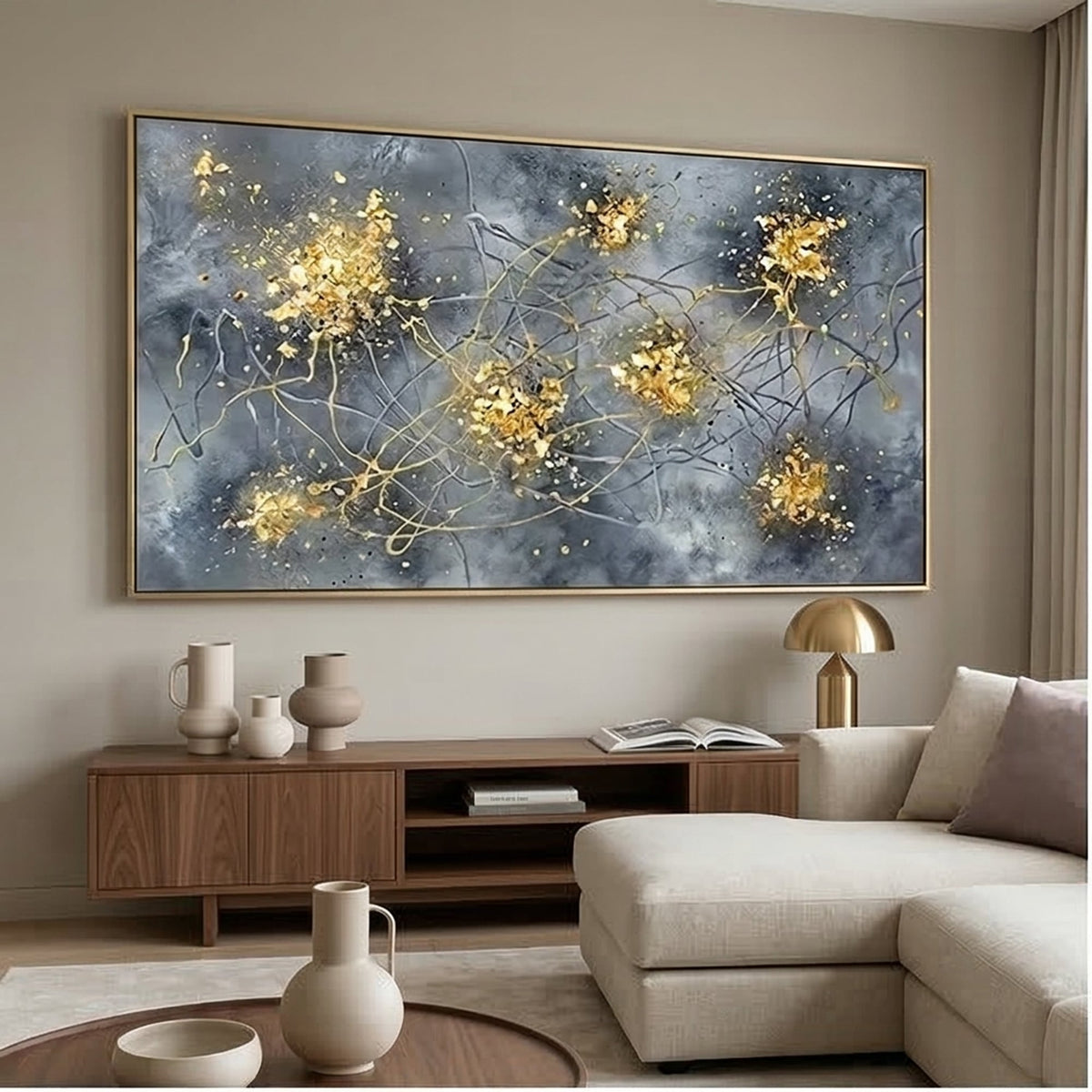 Contemporary Luxe Art | Golden Ember Bloom