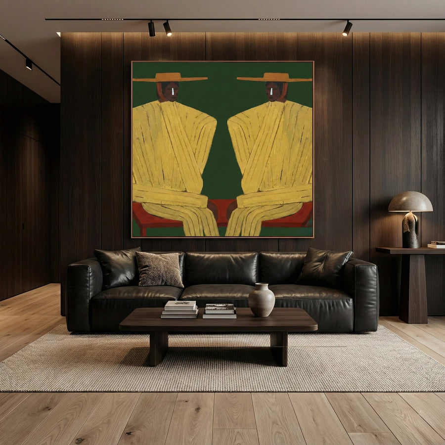 Vintage Americana Art | Yellow Robe Dialogue