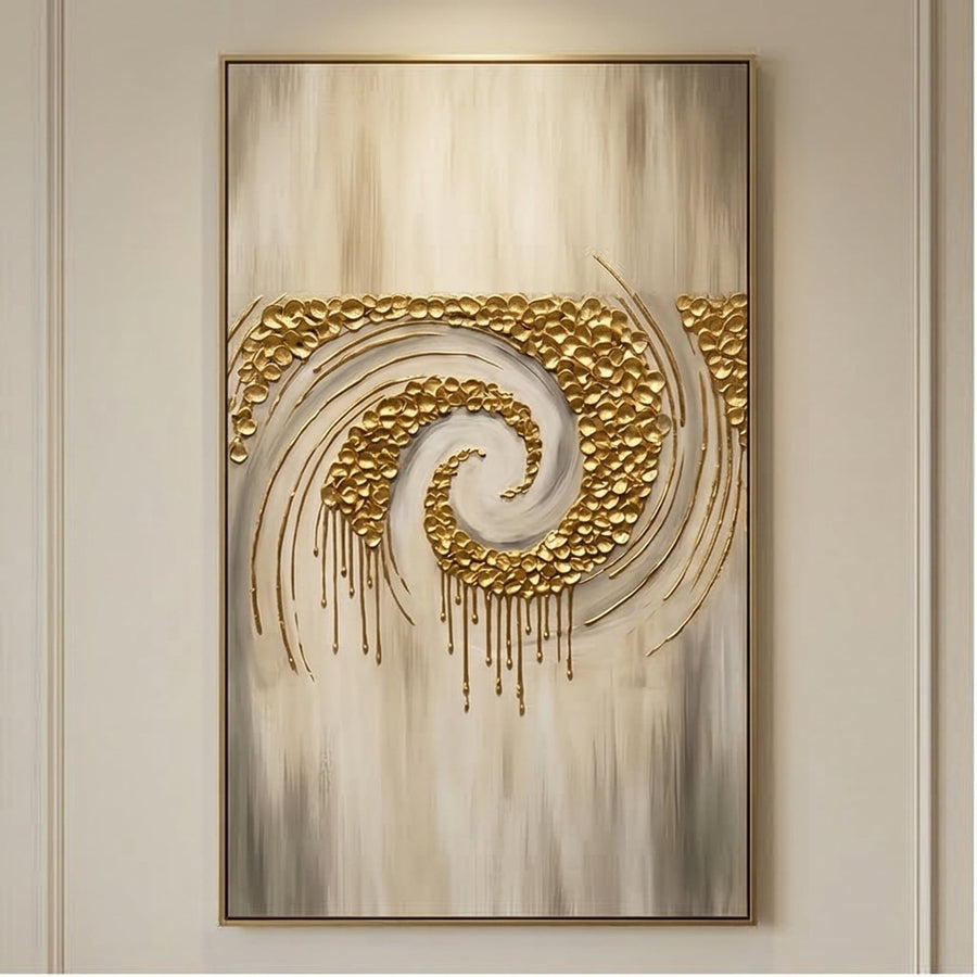 Contemporary Luxe Art | Golden Whisper Spiral