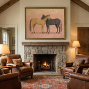 Vintage Americana Art | Tender Equine Embrace