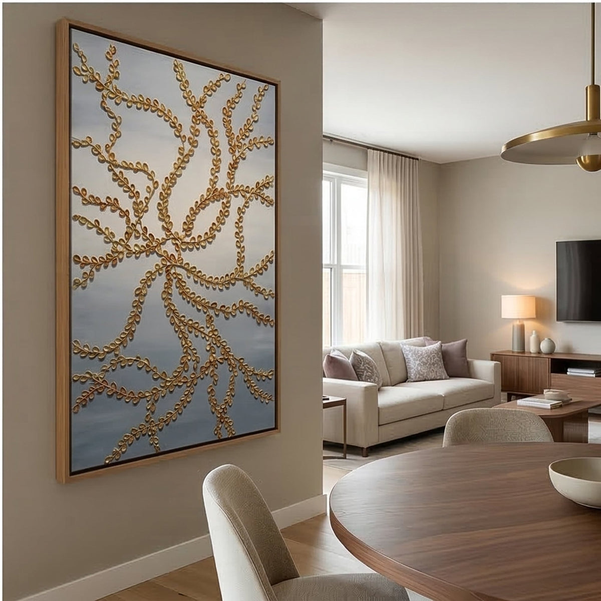 Contemporary Luxe Art | Gilded Vine Lace