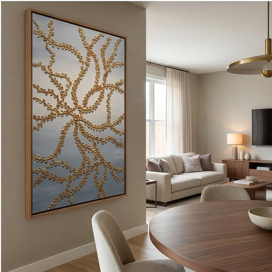 Contemporary Luxe Art | Gilded Vine Lace